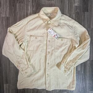 UNIQLO Off White Corduroy Overshirt Jacket NWT 100% Cotton Men’s Shacket S/P
